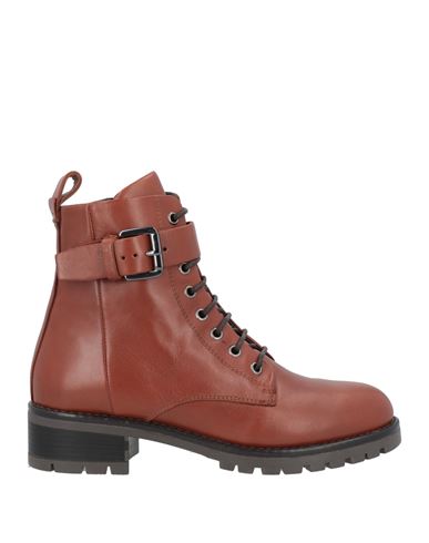 Minelli Woman Ankle Boots Tan Size 8 Leather In Brown