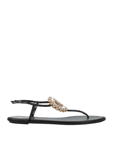 René Caovilla Rene' Caovilla Woman Thong Sandal Black Size 11 Textile Fibers