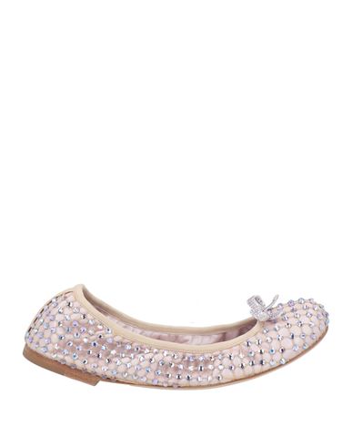 René Caovilla Rene' Caovilla Woman Ballet Flats Light Pink Size 8 Leather, Textile Fibers In Pink