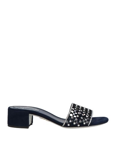 René Caovilla Rene' Caovilla Woman Sandals Navy Size 7.5 Textile Fibers In Black