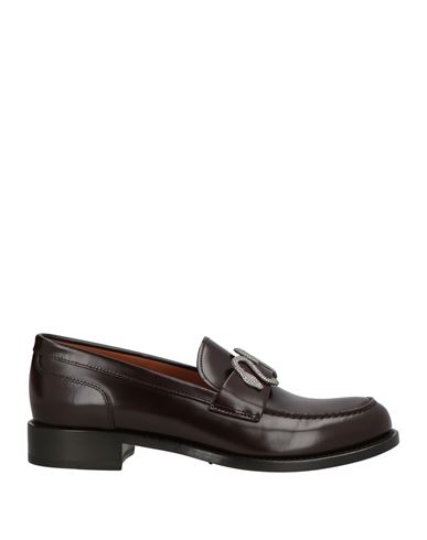 René Caovilla Rene' Caovilla Woman Loafers Chocolate Brown Size 7.5 Leather In Brown