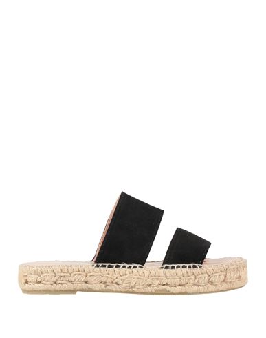 Manebi Manebí Woman Espadrilles Black Size 7 Leather In Black