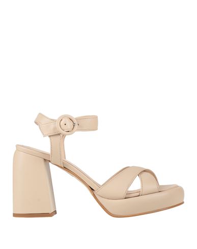 Ottod'ame Woman Sandals Beige Size 8 Leather