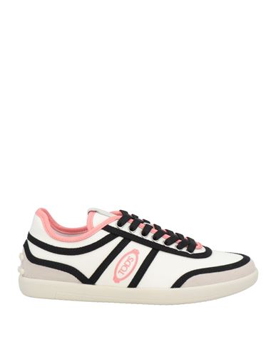 TOD'S TOD'S WOMAN SNEAKERS OFF WHITE SIZE 8 LEATHER, TEXTILE FIBERS 