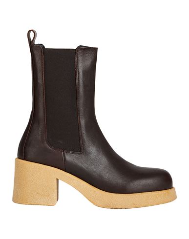 Oa Non-fashion Woman Ankle Boots Dark Brown Size 11 Calfskin