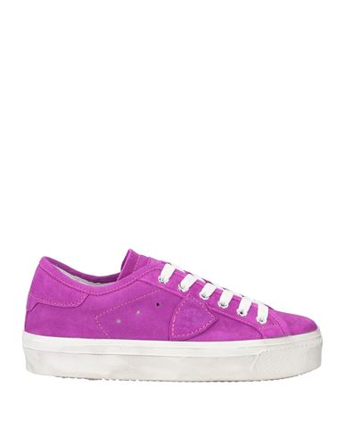 Shop Philippe Model Woman Sneakers Purple Size 8 Leather