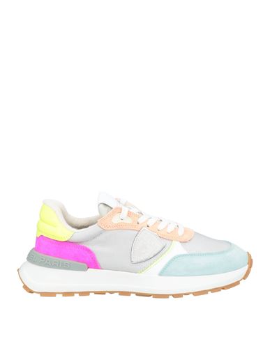 PHILIPPE MODEL PHILIPPE MODEL WOMAN SNEAKERS TURQUOISE SIZE 7 LEATHER, TEXTILE FIBERS 