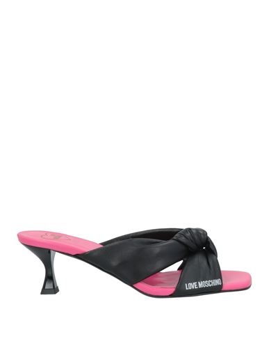 Love Moschino 65mm Open-toe Leather Mules In Black