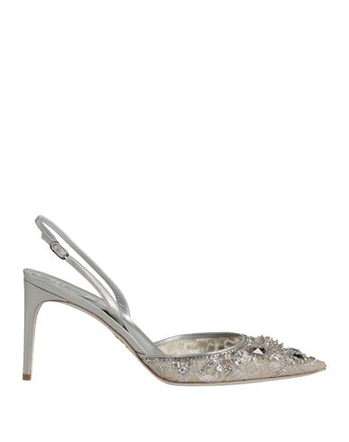 René Caovilla Rene' Caovilla Woman Pumps Grey Size 11 Textile Fibers, Leather