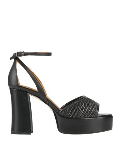 Apepazza Woman Sandals Black Size 5 Leather, Textile Fibers In Black