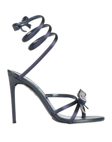 René Caovilla Rene' Caovilla Woman Sandals Midnight Blue Size 6 Textile Fibers In Blue