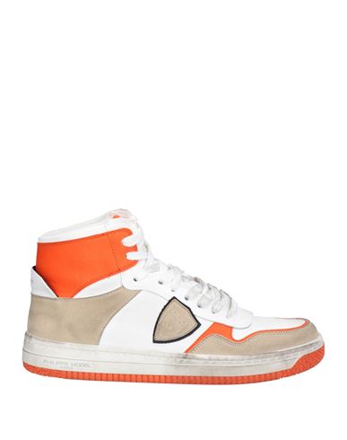 Acbc X Philippe Model Man Sneakers White Size 9 Leather, Textile Fibers In White