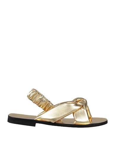 Ncub Woman Sandals Gold Size 8 Leather In Gold