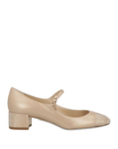 René Caovilla Rene' Caovilla Woman Pumps Beige Size 8 Leather In Neutral
