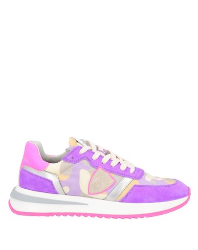 Philippe Model Woman Sneakers Purple Size 7 Leather In Purple