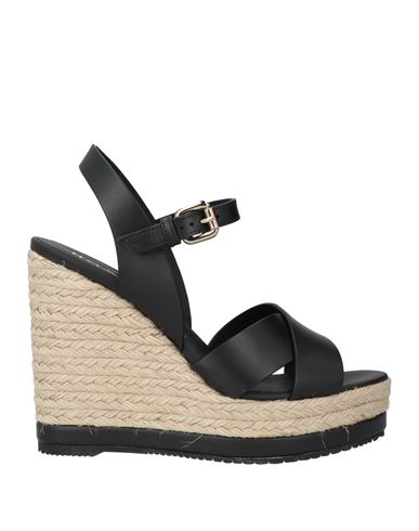 Hogan Woman Espadrilles Black Size 6.5 Leather In Black