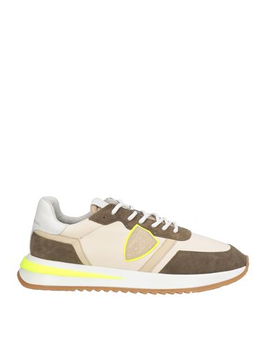 Philippe Model Man Sneakers Beige Size 9 Leather, Textile Fibers In Beige