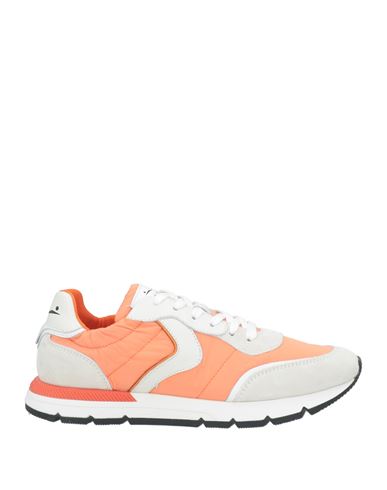 VOILE BLANCHE VOILE BLANCHE WOMAN SNEAKERS ORANGE SIZE 8 LEATHER, TEXTILE FIBERS 