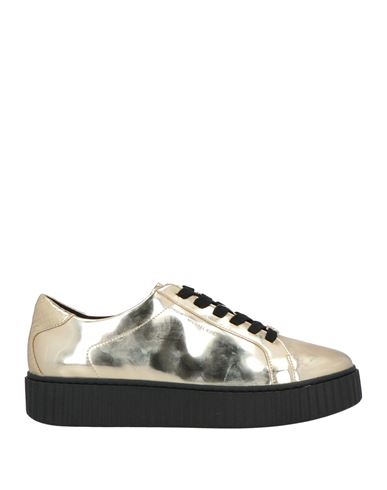 Shop Michael Michael Kors Woman Sneakers Gold Size 10 Textile Fibers