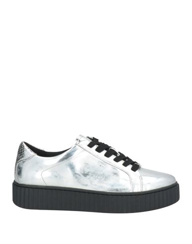 Shop Michael Michael Kors Woman Sneakers Silver Size 10 Textile Fibers