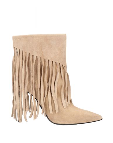 Pinko Woman Ankle Boots Beige Size 6 Leather In Beige