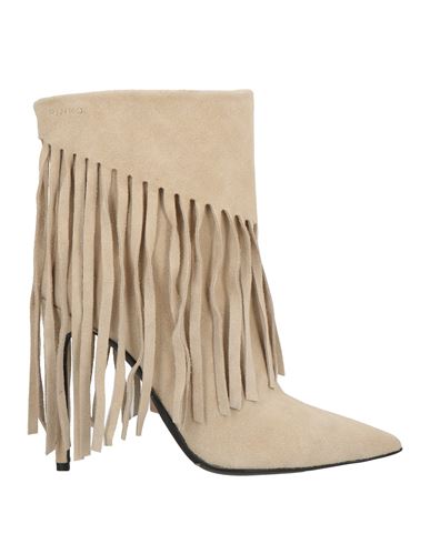 Pinko Woman Ankle Boots Sand Size 9 Leather In Beige
