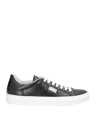 Cavalli Class Man Sneakers Black Size 11 Calfskin In Black
