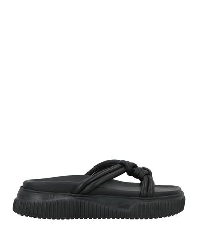VOILE BLANCHE VOILE BLANCHE WOMAN SANDALS BLACK SIZE 8 LEATHER 
