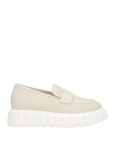 VOILE BLANCHE VOILE BLANCHE WOMAN LOAFERS OFF WHITE SIZE 8 LEATHER 