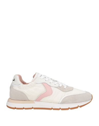 VOILE BLANCHE VOILE BLANCHE WOMAN SNEAKERS IVORY SIZE 8 LEATHER, TEXTILE FIBERS 