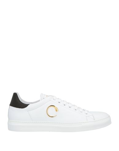 Cavalli Class Man Sneakers White Size 12 Calfskin In White