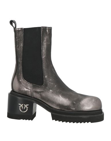 Pinko Woman Ankle Boots Lead Size 7 Calfskin In Grey