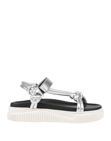 VOILE BLANCHE VOILE BLANCHE WOMAN SANDALS SILVER SIZE 8 LEATHER 