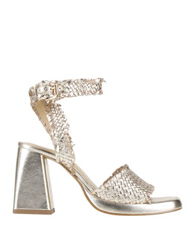 Emanuélle Vee Woman Sandals Platinum Size 8 Leather In Grey