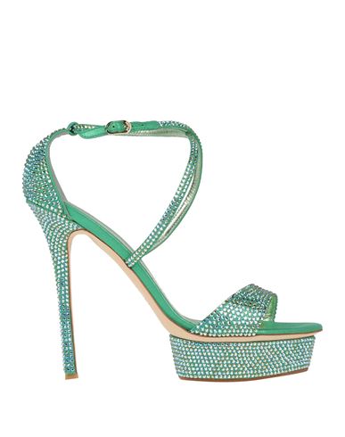 Enio Silla For Le Silla Woman Sandals Green Size 10 Leather In Green