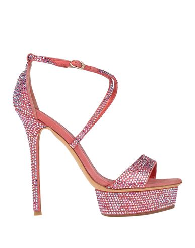 Enio Silla For Le Silla Woman Sandals Coral Size 7.5 Leather In Red