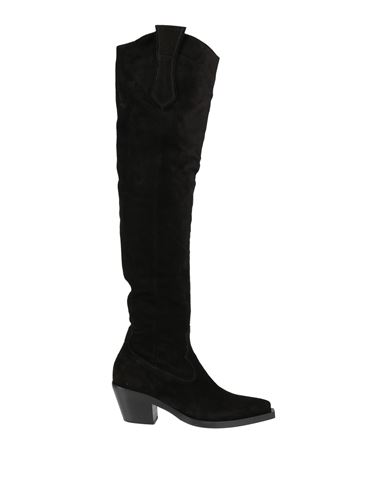 Pinko Woman Boot Black Size 7 Leather In Black