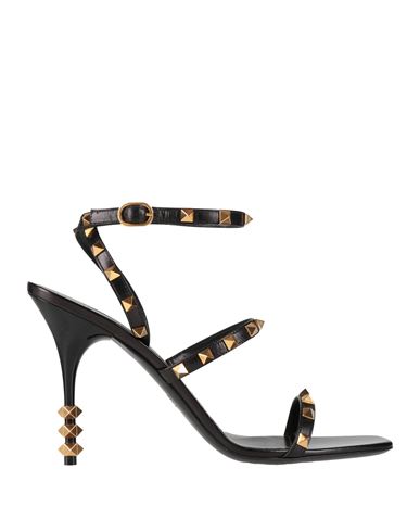Valentino Garavani Woman Sandals Black Size 10.5 Leather