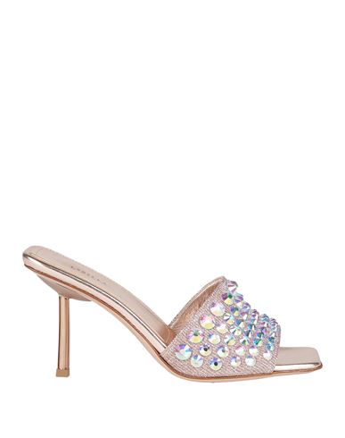 Le Silla Woman Sandals Rose Gold Size 5.5 Textile Fibers, Leather