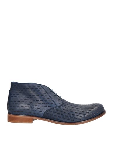 Jp/david Man Ankle Boots Midnight Blue Size 13 Leather In Blue