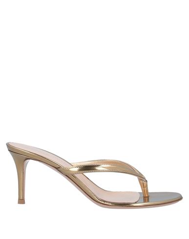 Gianvito Rossi Woman Thong Sandal Gold Size 5.5 Leather