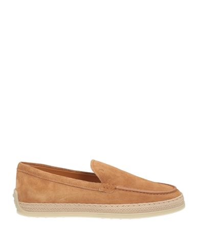 Tod's Woman Loafers Camel Size 7 Leather In Beige