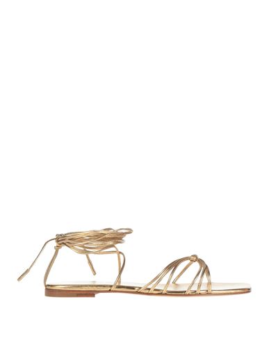 Gianvito Rossi Sylvie Leather Strappy Flat Gladiator Sandals In Gold