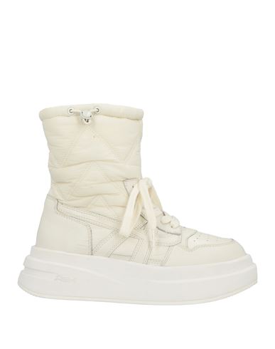 Ash Woman Ankle Boots White Size 8 Leather, Textile Fibers