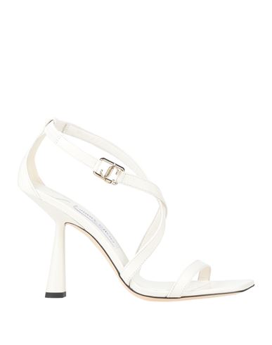 Jimmy Choo Woman Sandals Off White Size 9.5 Leather In White