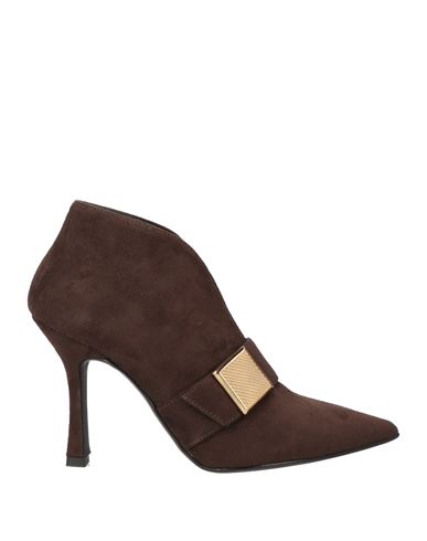 Ovyè Ovyé Woman Ankle Boots Dark Brown Size 7 Textile Fibers In Brown
