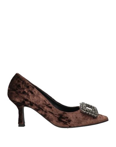 Ovyè Ovyé Woman Pumps Dark Brown Size 8 Textile Fibers In Brown