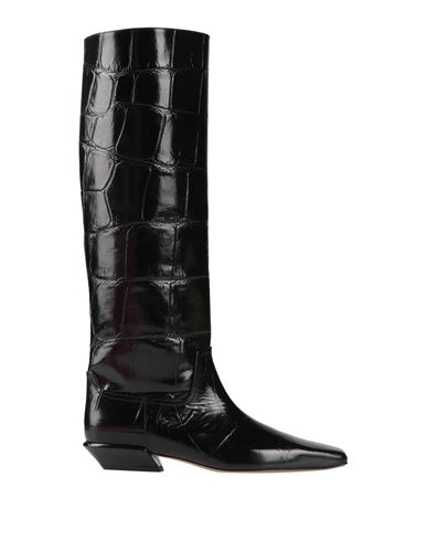 Paris Texas Embossed Croco Leather Bettina Boots In Black