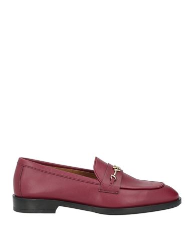 Frau Woman Loafers Burgundy Size 8 Leather In Red