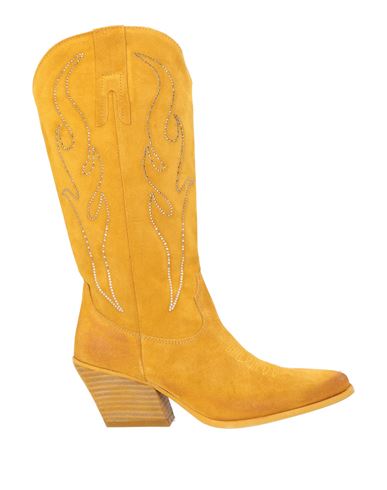 Ovyè Ovyé Woman Boot Marigold Size 7 Leather In Yellow